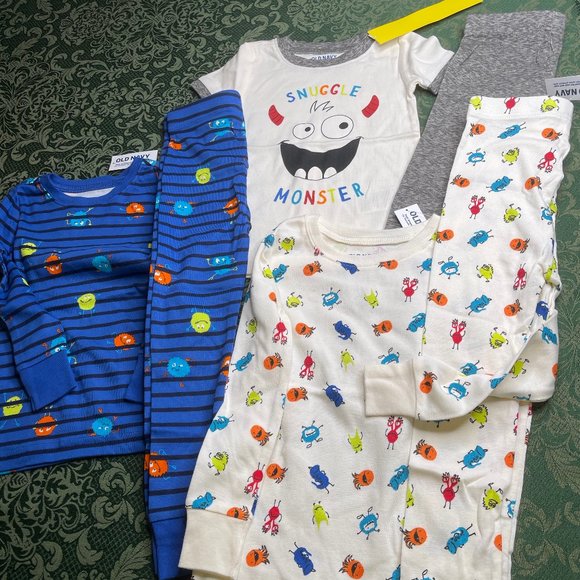 NWT 5T 5 4t 3t boy girl SNUGGLE MONSTER rainbow Old Navy pajamas 6P Bundle pride - Picture 10 of 12